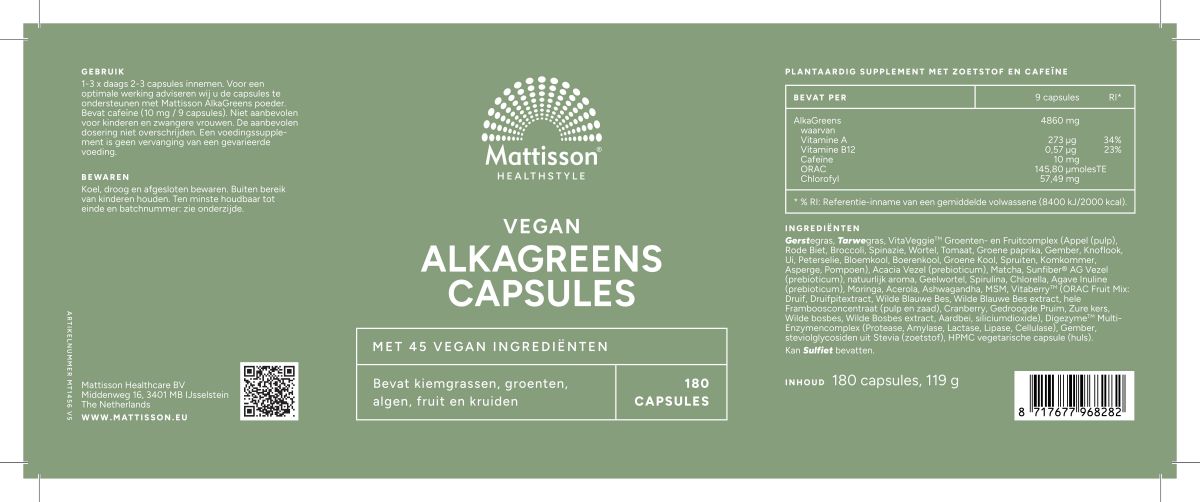 AlkaGreens Capsules afbeelding van document #1, label