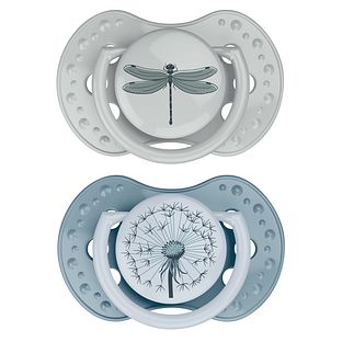 Difrax LOVI Dynamic Pacifier 0-3 Months Botanic Blue Green - Fopspeen 2ST