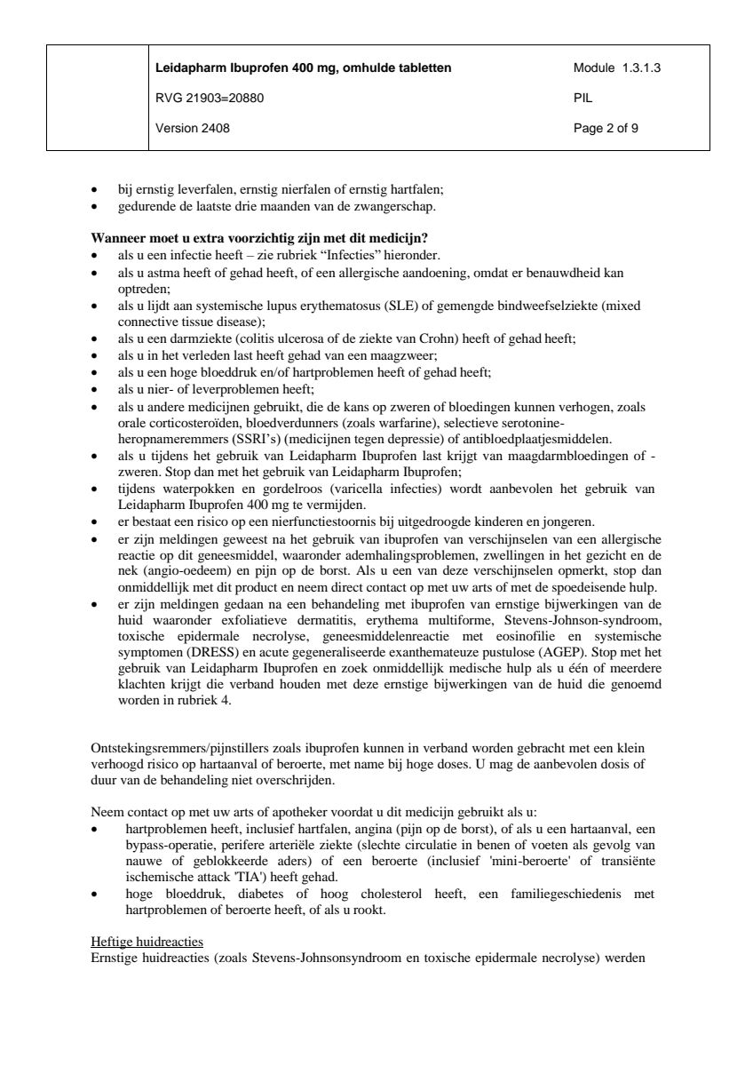 Ibuprofen 400mg Tabletten afbeelding van document #2, leaflet