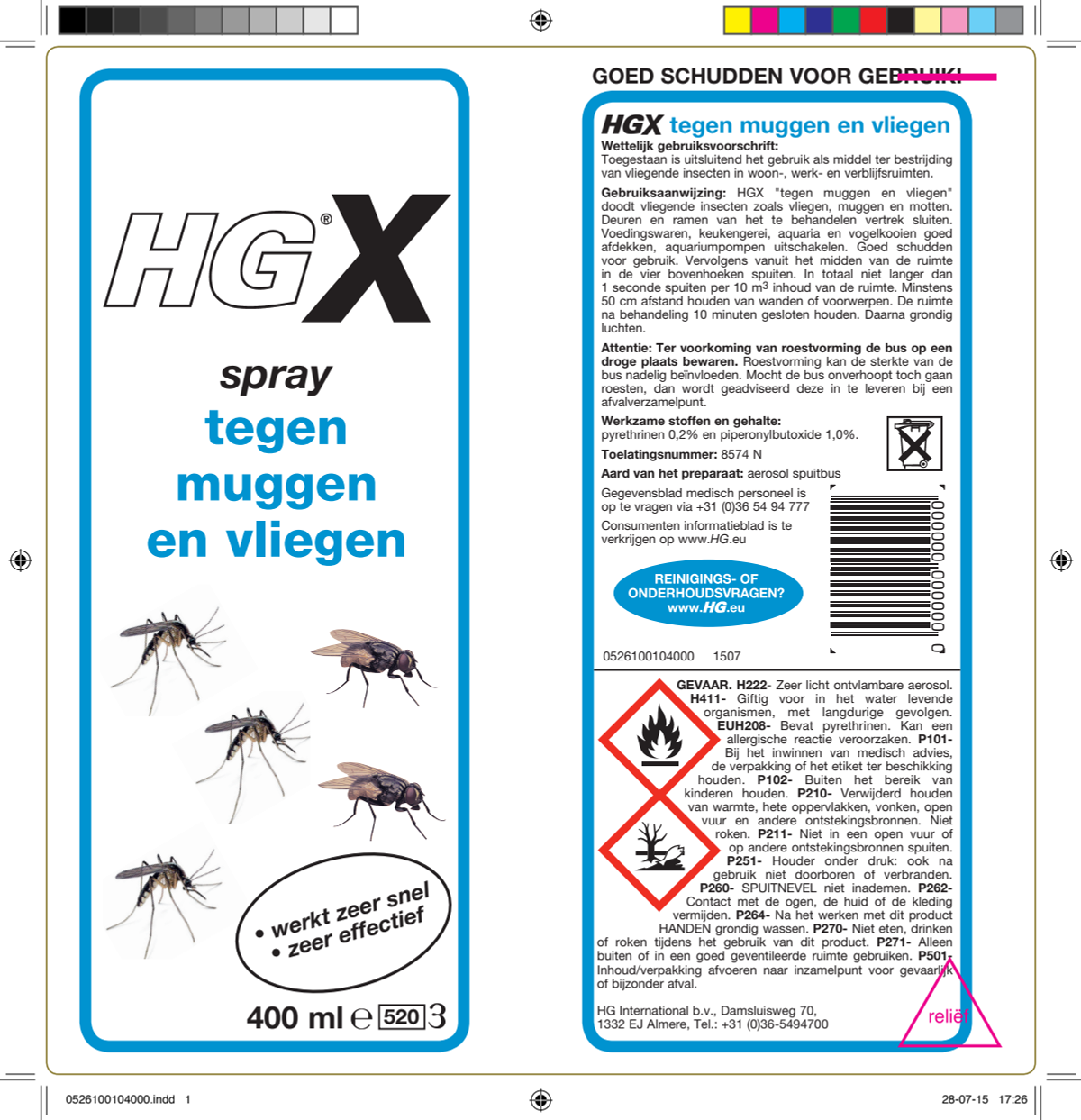 X Spray Tegen Muggen En Vliegen afbeelding van document #1, label