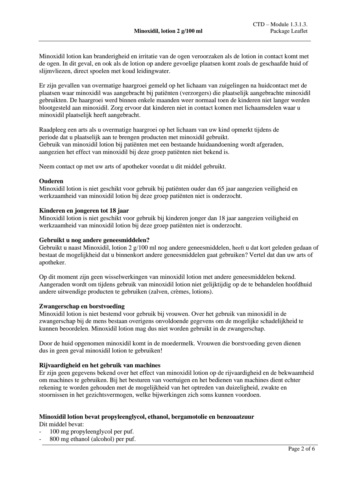 Minoxidil Lotion 2 g/100 ml afbeelding van document #2, leaflet