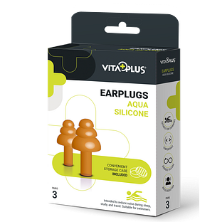 Vitaplus Earplugs Aqua Silicone 3PR