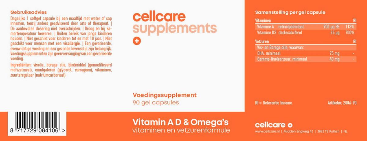 Vitamin A D & Omega's Capsules afbeelding van document #1, label