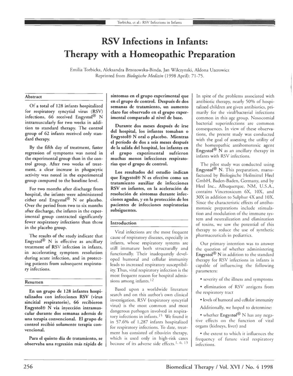 Engystol Tabletten afbeelding van document #1, research