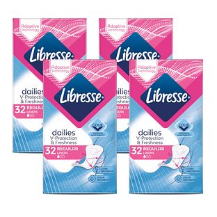 Libresse Dailies V-Protection Regular Inlegkruisjes Multiverpakking 4x32ST