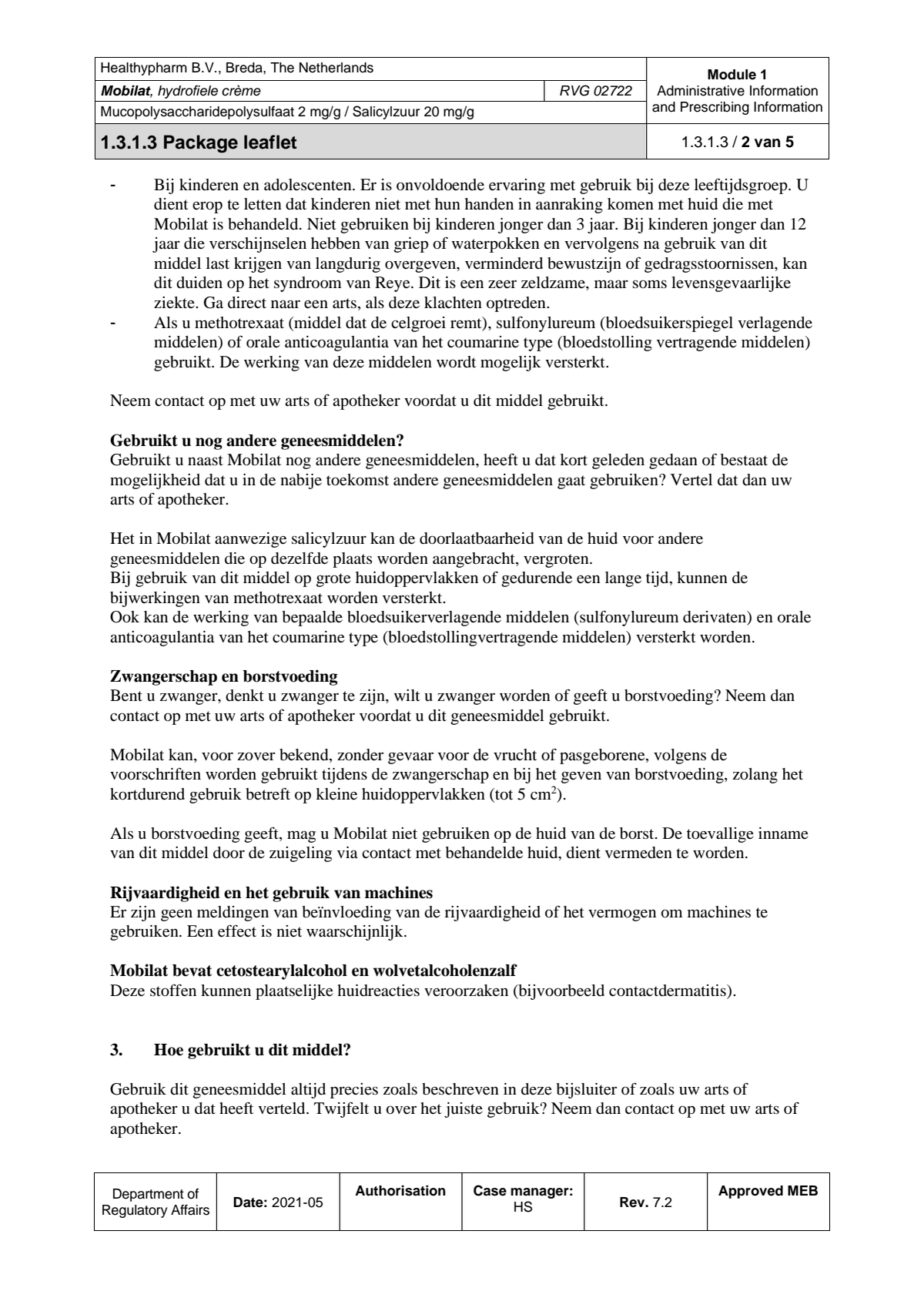 Mobilat Hydrofiele Creme afbeelding van document #2, leaflet