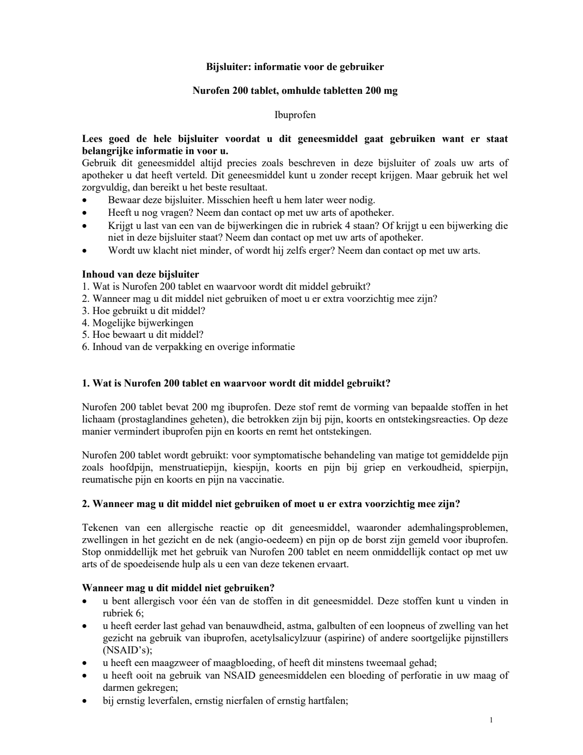 200mg Tabletten afbeelding van document #1, leaflet