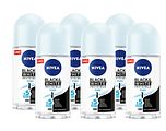 Nivea Black & White Invisible Pure Roll-on Voordeelverpakking 6x50ML