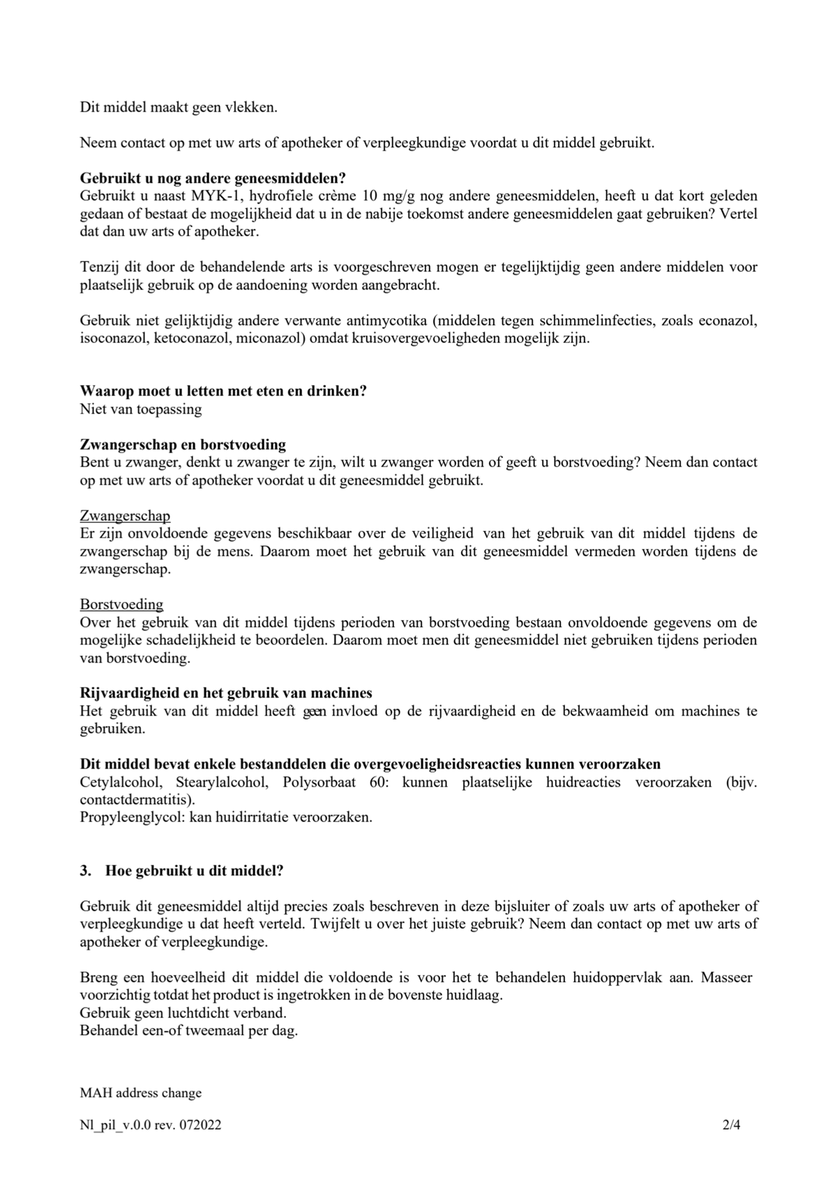 hydrofiele crème 10mg/g - bij schimmelinfecties van de huid - afbeelding van document #2, leaflet