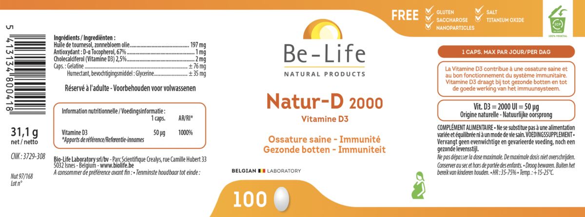 Natur-D 2000 Capsules afbeelding van document #1, label