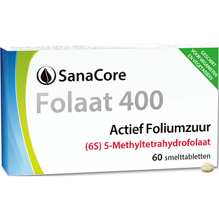 SanaCore Folaat 400 Smelttabletten 60TB SanaCore Folaat 400 Smelttabletten 60TB