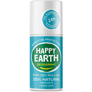 Happy Earth 100% Natural Deo Roll-On Cedar Lime 75ML
