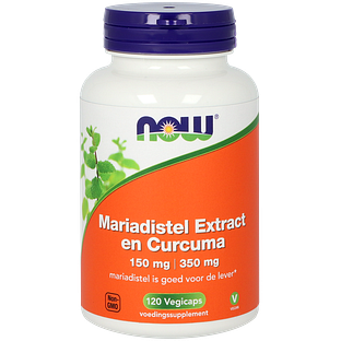NOW Mariadistel Extract en Curcuma Capsules 120CP NOW Mariadistel Extract en Curcuma Capsules 120CP