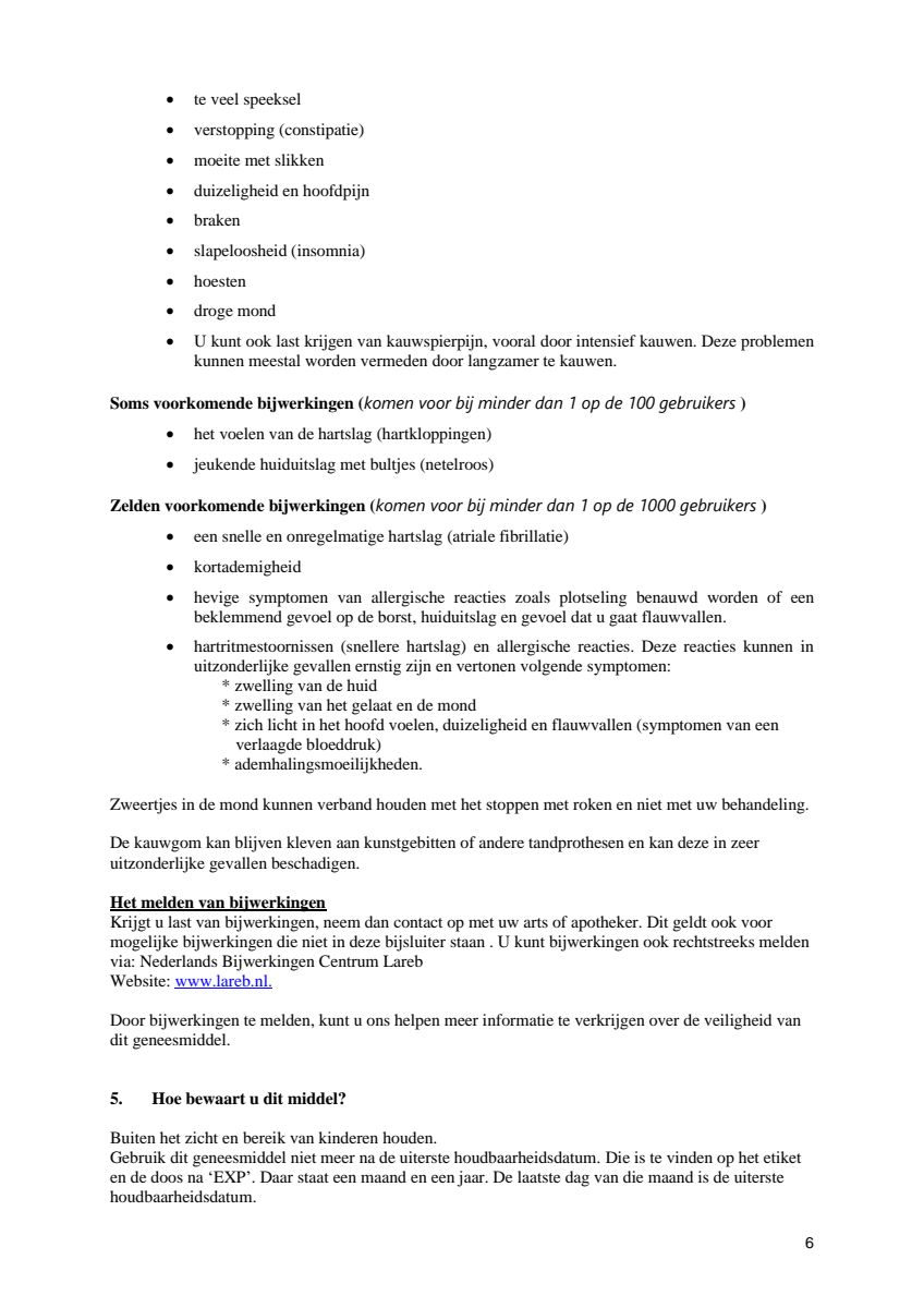Kauwgom Cool Mint 4mg -  voor stoppen met roken afbeelding van document #6, leaflet