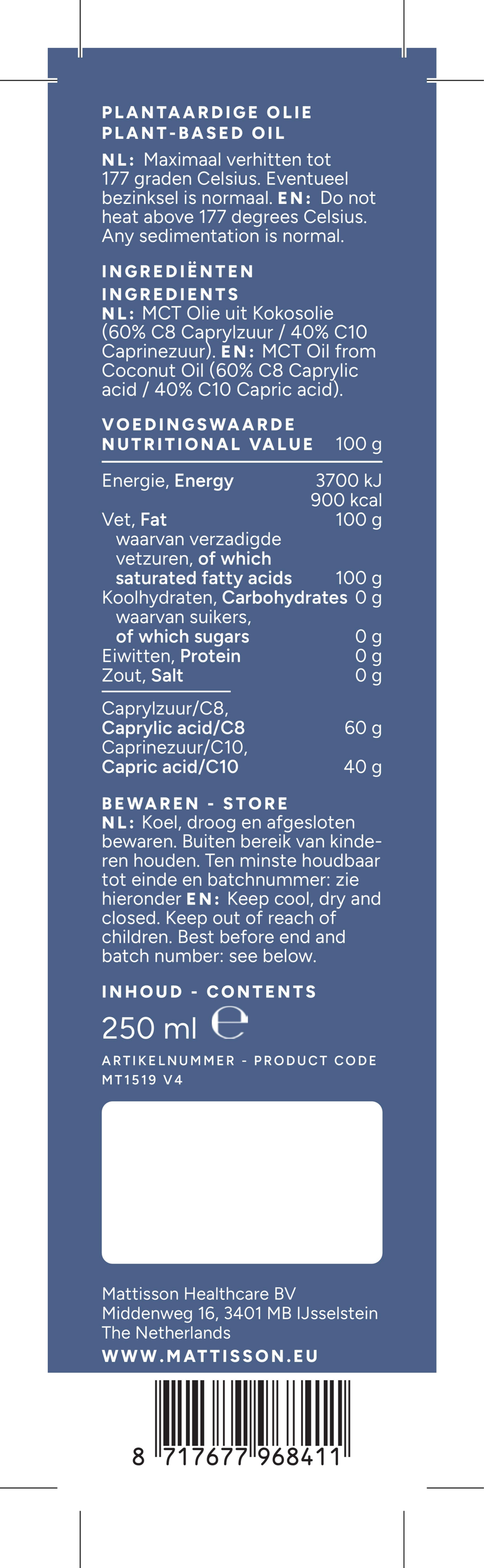 MCT Blend Olie afbeelding van document #1, label