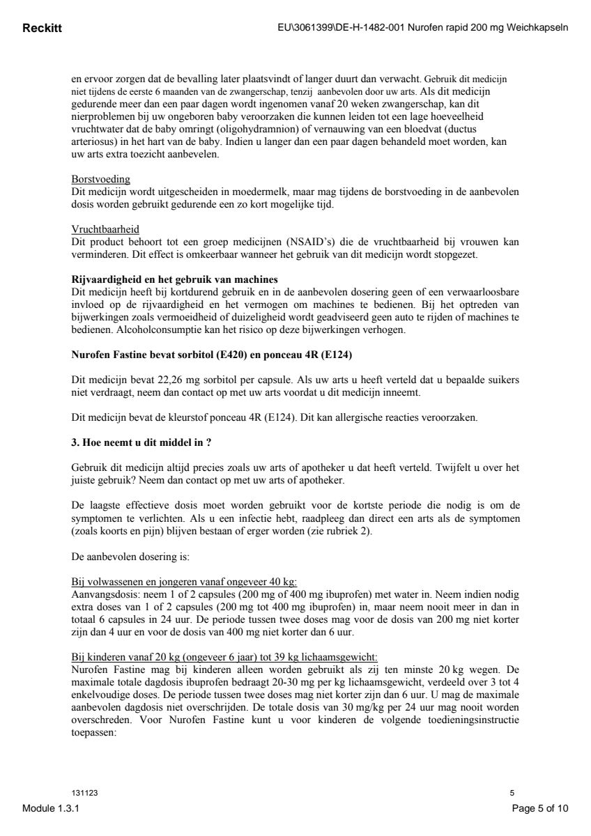 Fastine 200mg Ibuprofen Capsules afbeelding van document #5, leaflet