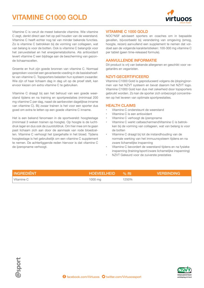 Vitamine C1000 Gold Capsules afbeelding van document #1, label