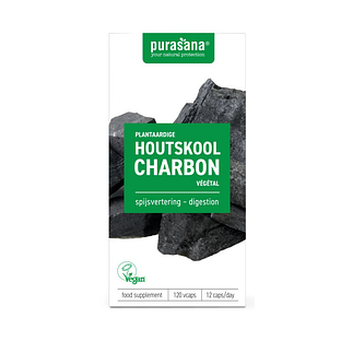 Purasana Plantaardige Houtskool Capsules 120CP
