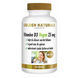 Golden Naturals Vitamine D3 Vegan 25mcg Capsules 120SG