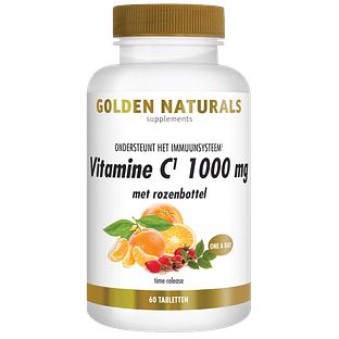 Golden Naturals Vitamine C 1000mg met rozenbottel Tabletten 60VTB Golden Naturals Vitamine C 1000mg met rozenbottel Tabletten 60VTB