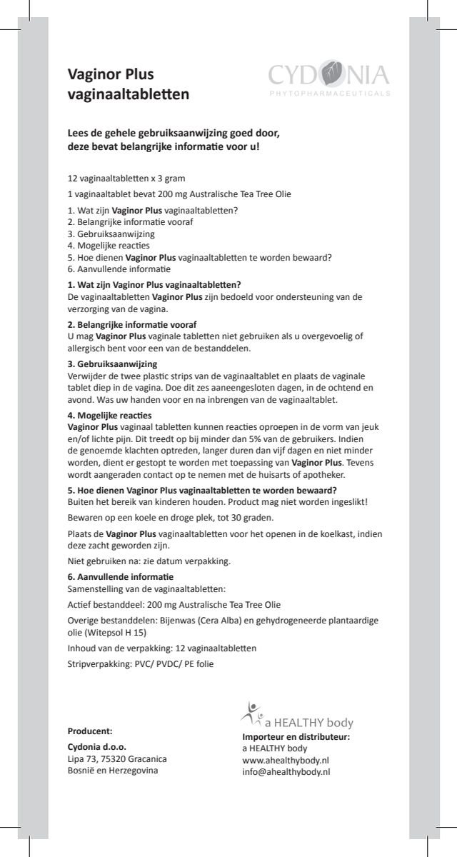 Vaginor Plus Vaginaal Zetpillen afbeelding van document #1, instructions