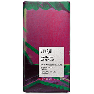 Vivani Chocolade Puur Hele Hazelnoten 100GR