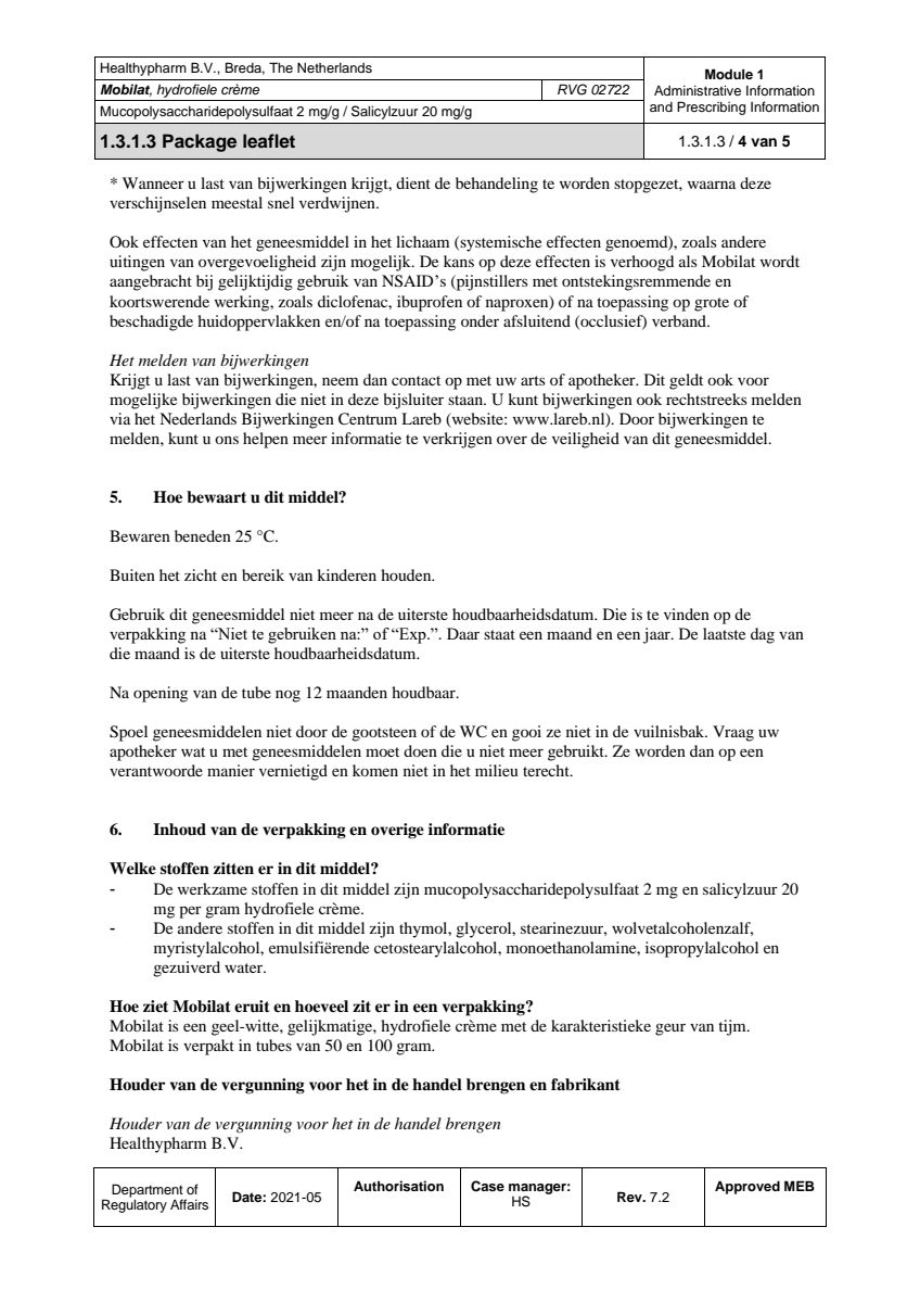 Mobilat Hydrofiele Creme afbeelding van document #4, leaflet
