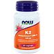 NOW Vitamine K2 Menachinon 7 100mcg Vegicaps 60CP
