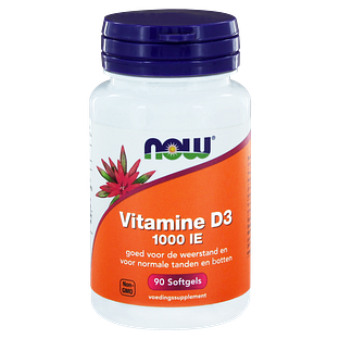 NOW Vitamine D3 1000IE Softgels 90ST