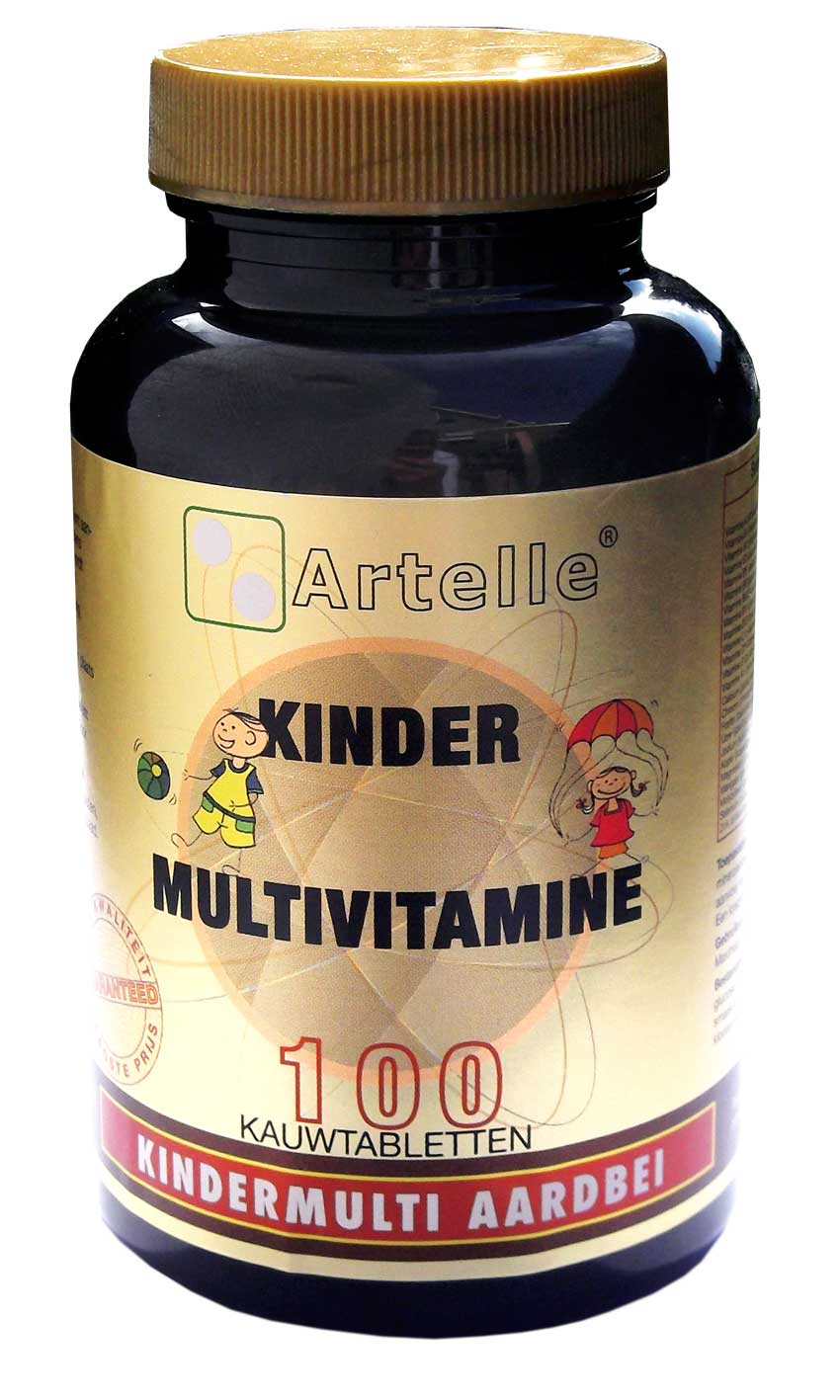 Artelle Multivitamine Kind Aardbei Kauwtabletten 100st afbeelding
