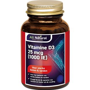 All Natural Vitamine D3 25 mcg (1000 IE) Capsules 90CP All Natural Vitamine D3 25 mcg (1000 IE) Capsules 90CP