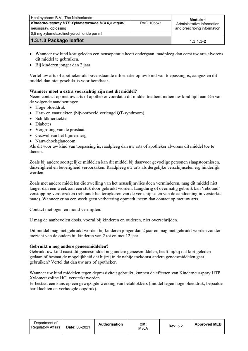 Neusspray Kind 0.5mg/ml afbeelding van document #2, leaflet