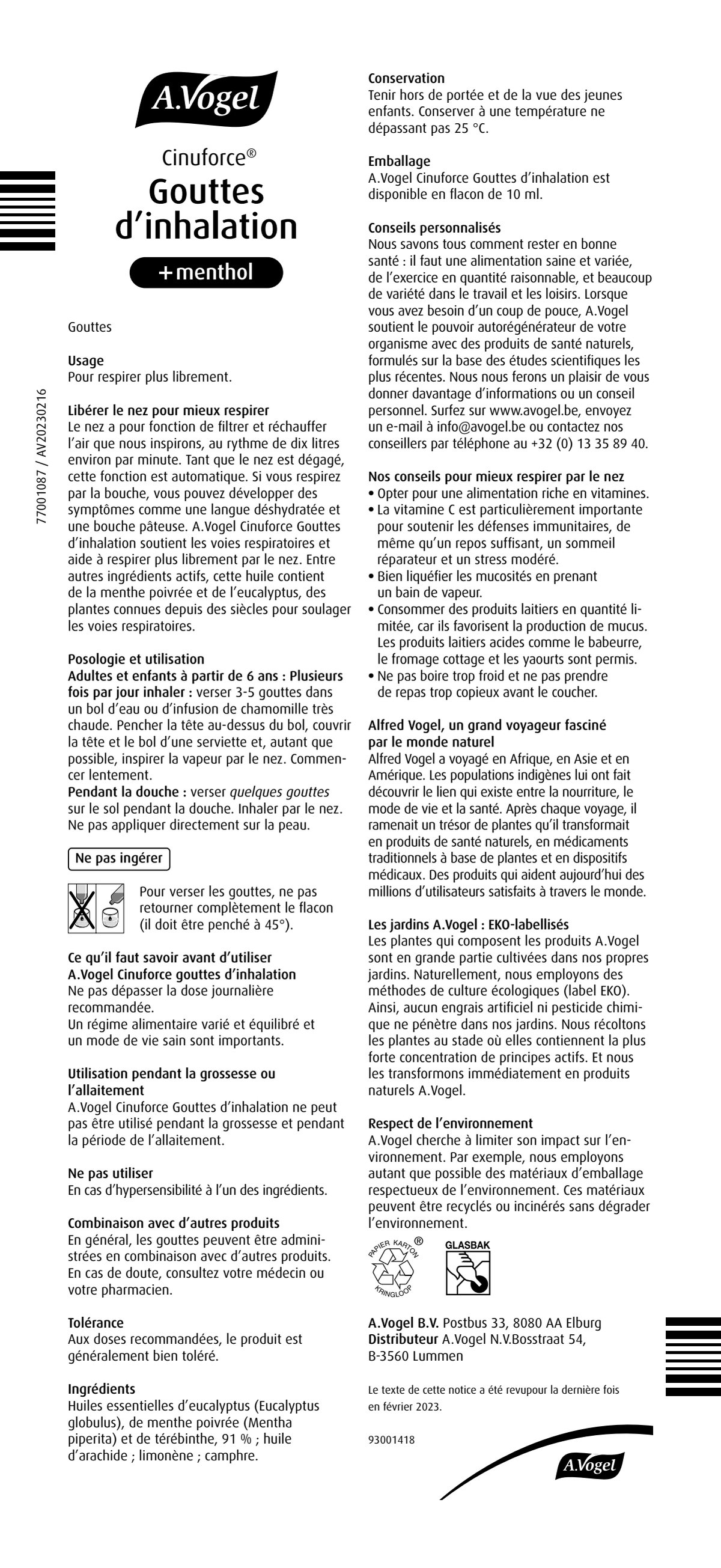 Cinuforce Inhalatiedruppels + Menthol afbeelding van document #2, instructions