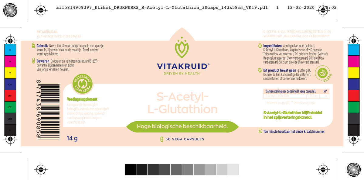 S-Acetyl-L-Glutathion 100 mg afbeelding van document #1, label