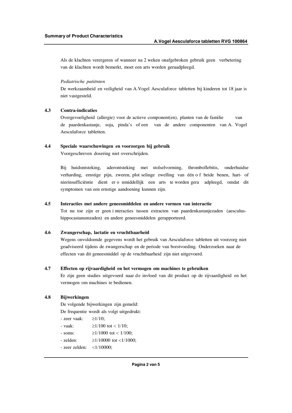 Aesculaforce Tabletten afbeelding van document #2, leaflet