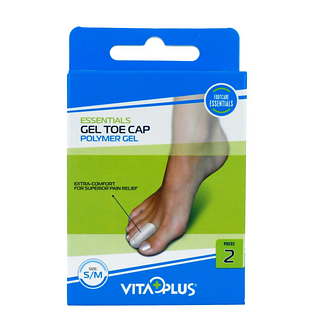 Vitaplus Essentials Gel Toe Cap Polymer Gel maat S/M 2ST Vitaplus Essentials Gel Toe Cap Polymer Gel maat S/M 2ST