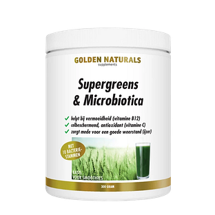Golden Naturals Supergreens & Microbiotica Poeder 300GR Golden Naturals Supergreens & Microbiotica Poeder 300GR