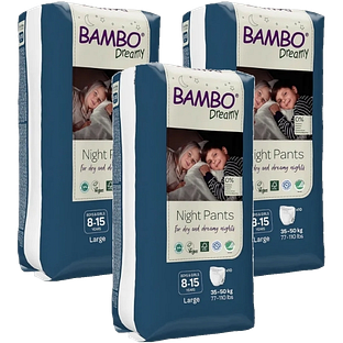 Bambo Nature Bambo Dreamy Night Pants 8-15 jaar Multiverpakking 3x10ST Bambo Nature Bambo Dreamy Night Pants 8-15 jaar Multiverpakking 3x10ST