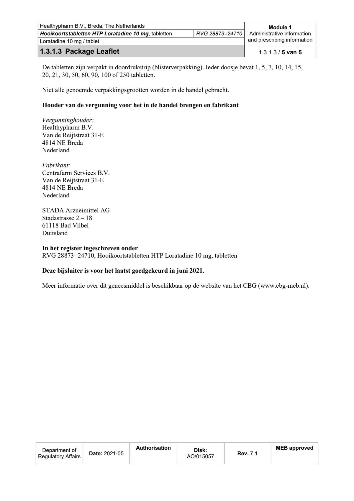 Hooikoorts Loratadine Tabletten afbeelding van document #5, leaflet