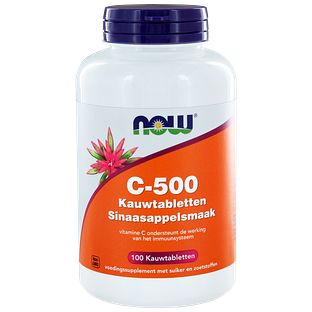 NOW C-500 Sinaasappelsmaak Kauwtabletten 100KTB NOW C-500 Sinaasappelsmaak Kauwtabletten 100KTB