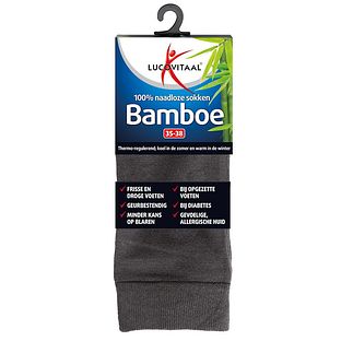 Lucovitaal Bamboe Sokken Antraciet 35-38 1PR