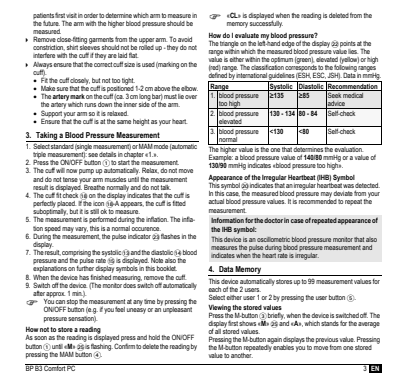 Microlife BP Bloeddrukmeter B3 Comfort PC afbeelding van document #5, instructions