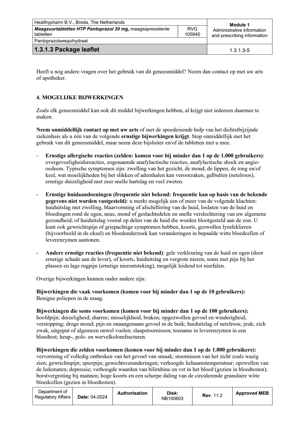 Maagzuurremmer Pantoprazol 20mg Tabletten afbeelding van document #5, leaflet