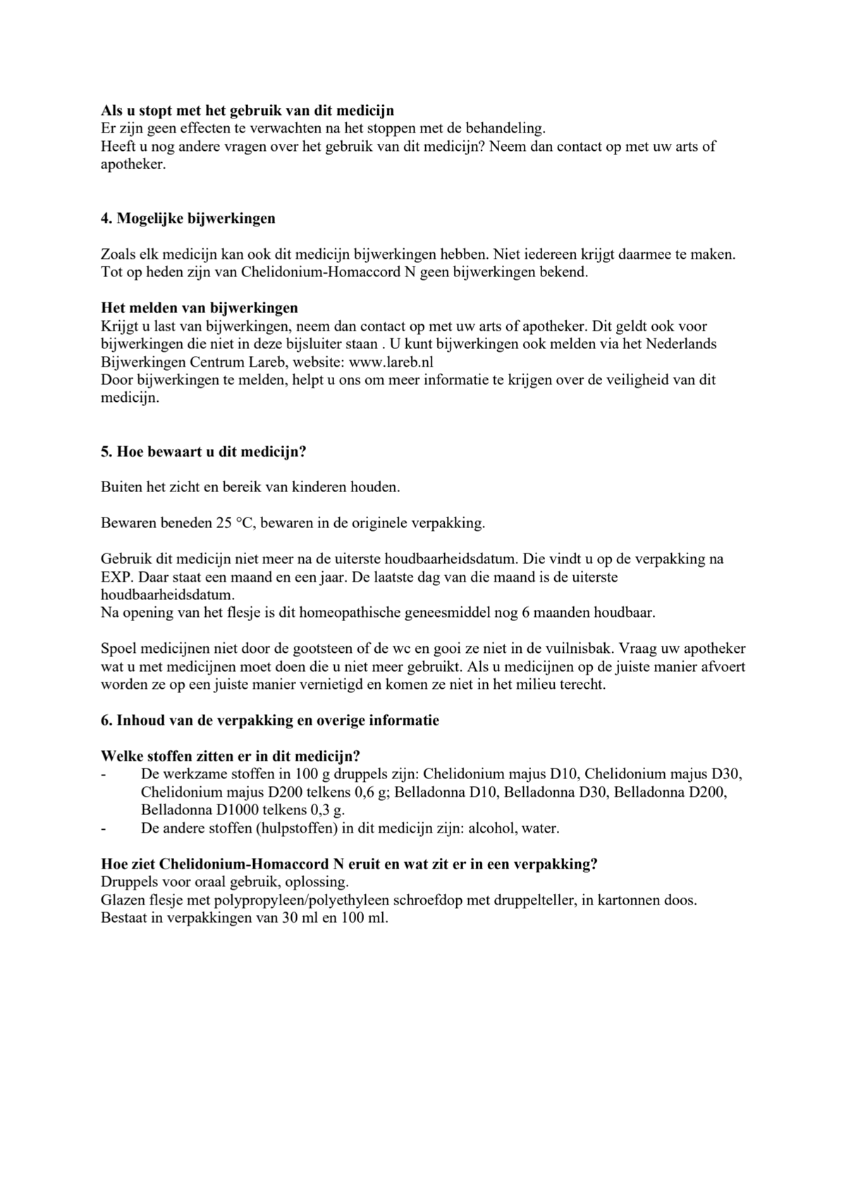 Chelidonium-Homaccord N afbeelding van document #3, leaflet