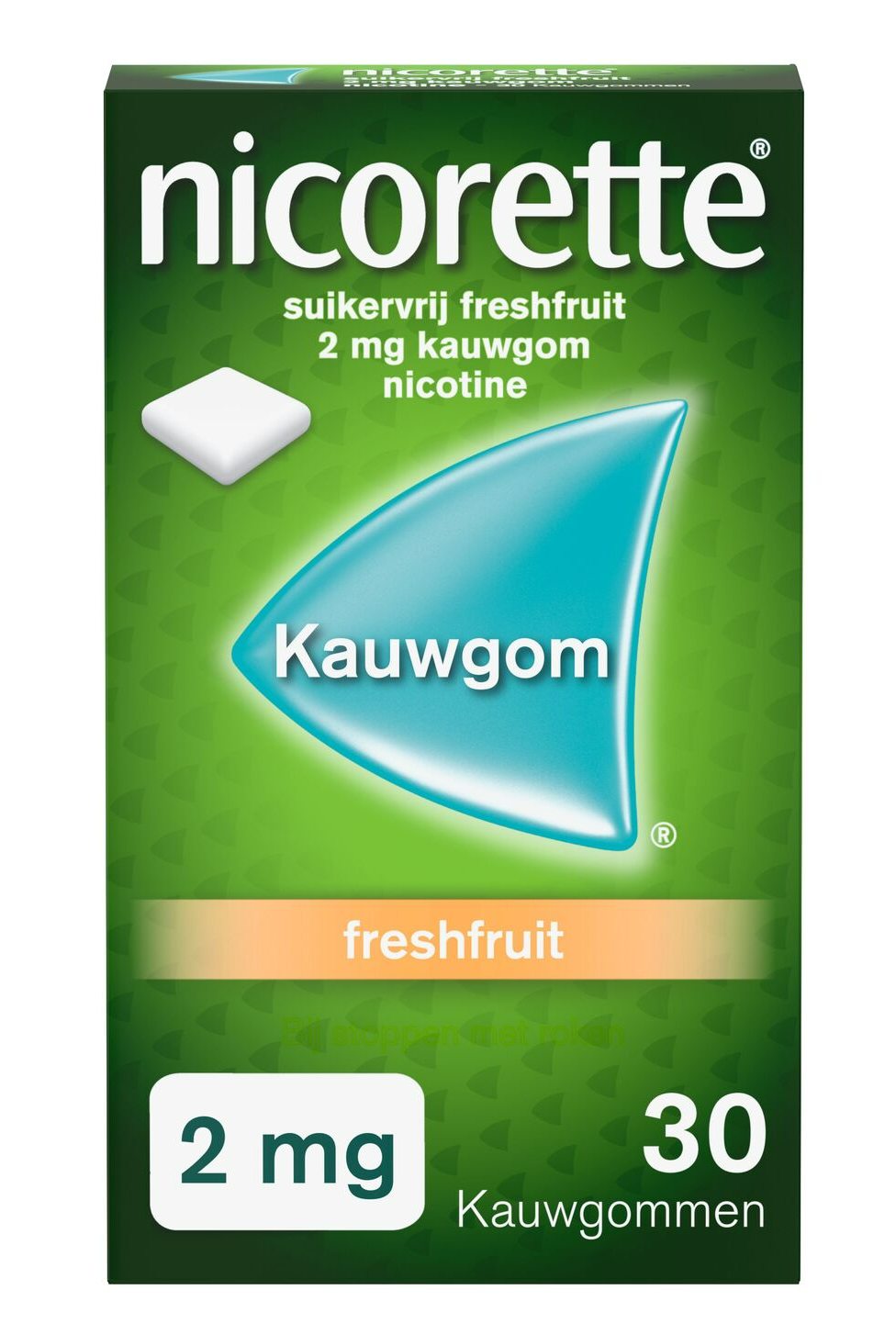 Nicorette Suikervrij Freshfruit 2mg Kauwgom afbeelding