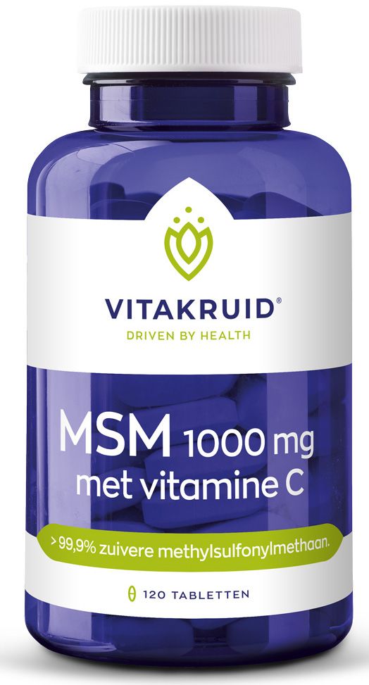 Vitakruid MSM 1000 mg > 99,9% zuiver + vitamine C 120TB
