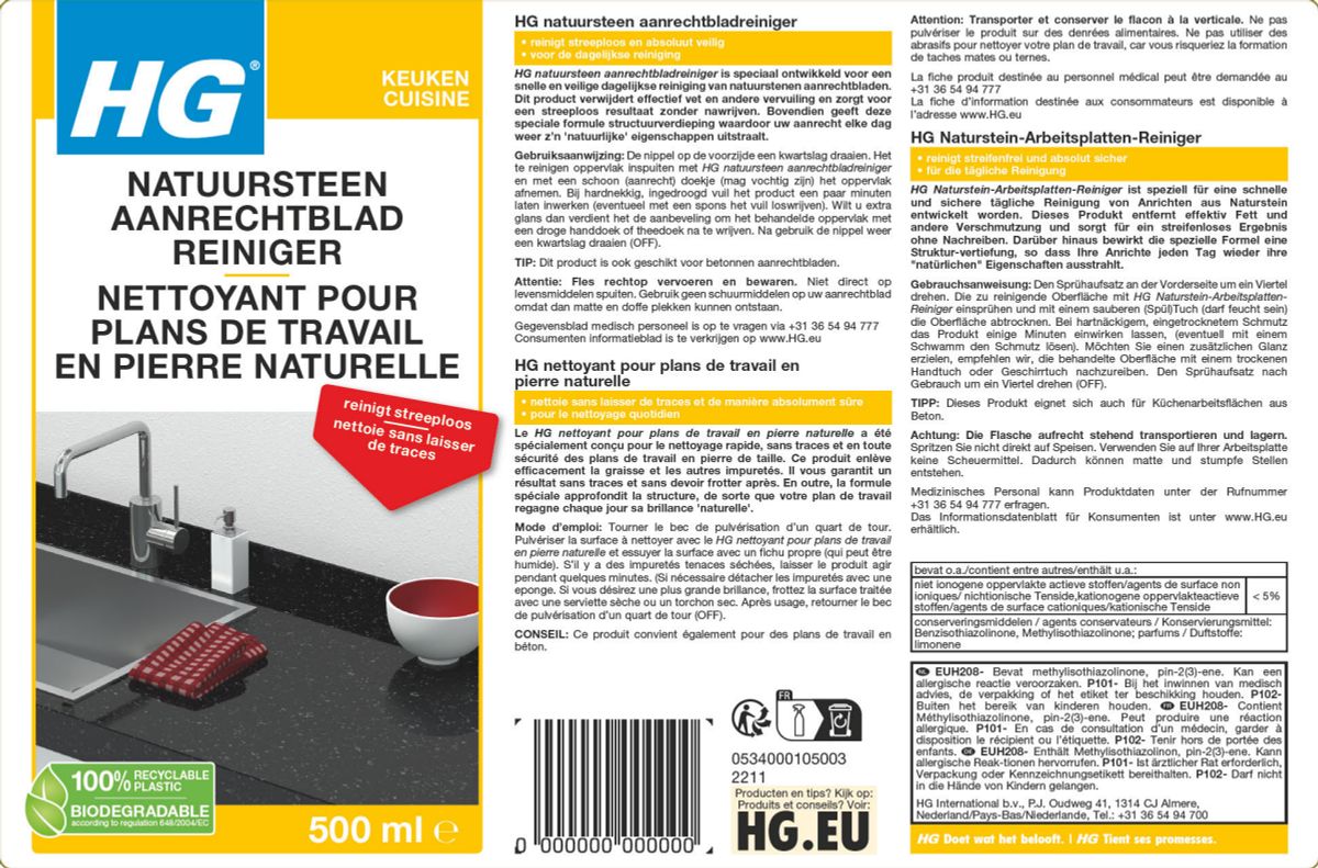 Keuken Natuurstenen Aanrechtbladreiniger afbeelding van document #1, label