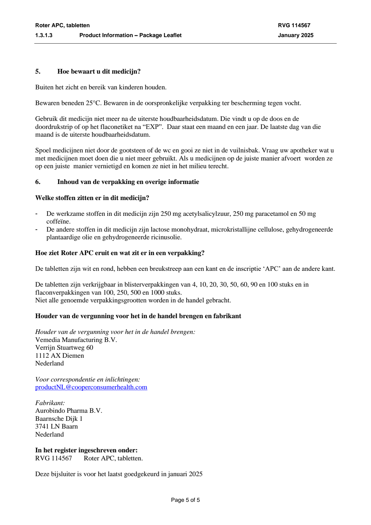 APC Tabletten afbeelding van document #5, leaflet