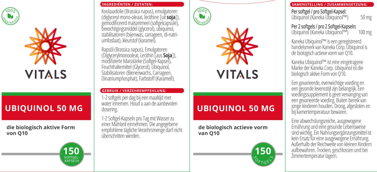 Ubiquinol 50mg Softgels afbeelding van document #1, label