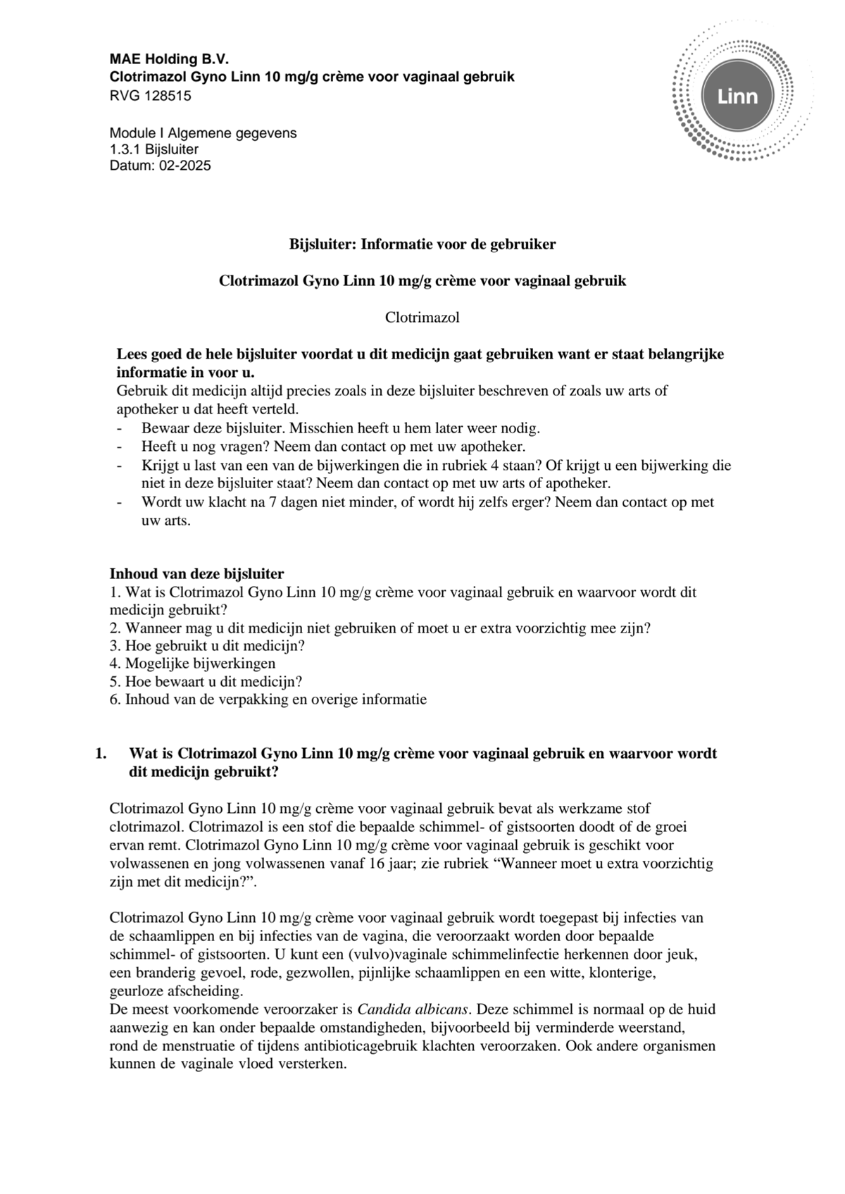 Clotrimazol 10mg/g Vaginale Crème afbeelding van document #1, leaflet